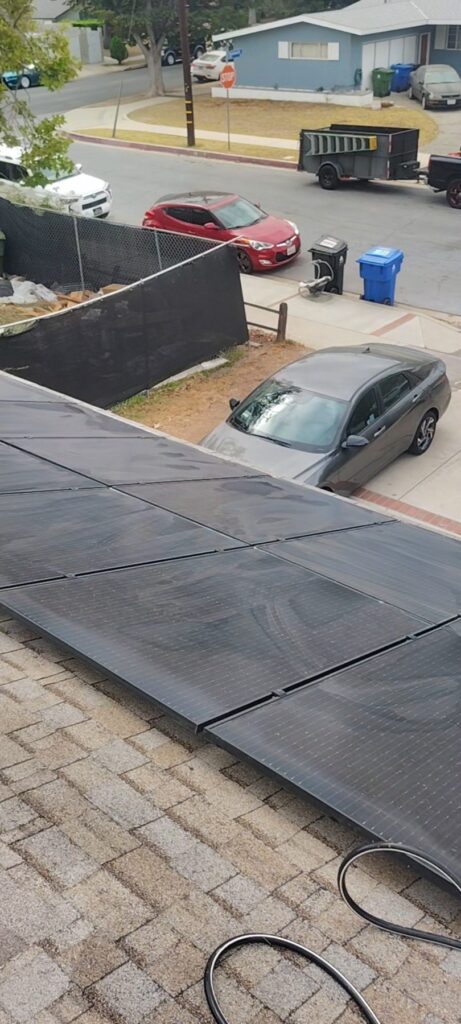 Before Solar Panel Cleaning in Canoga Park, CA