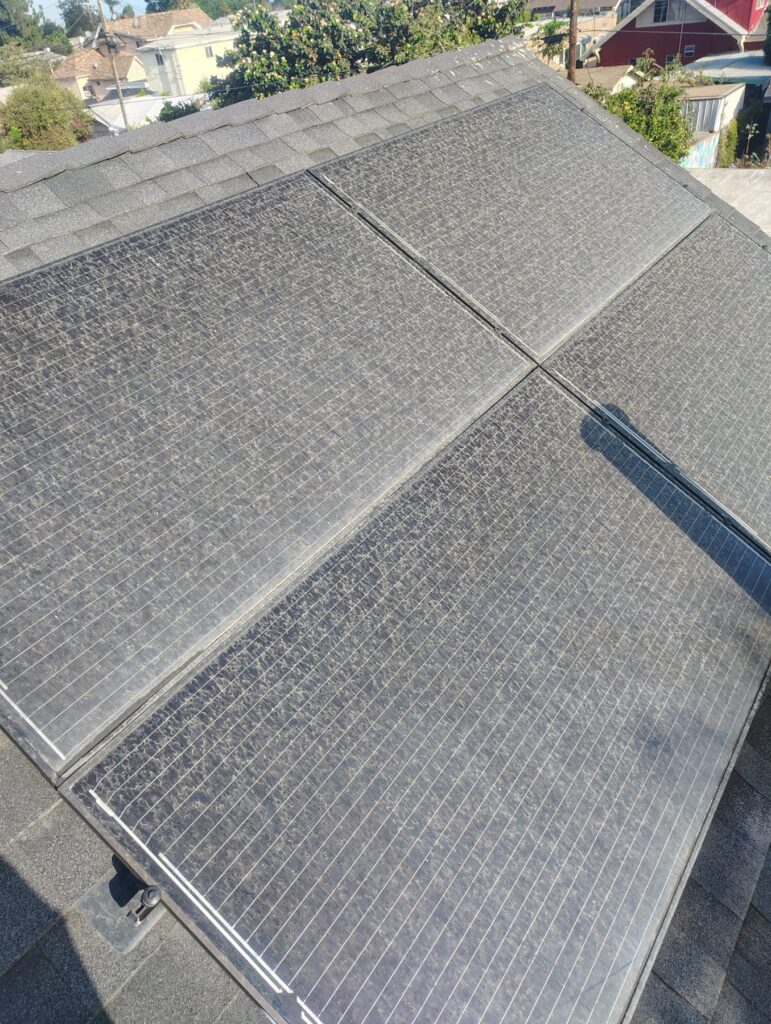 Before Solar Panel Cleaning in Los Angeles, CA